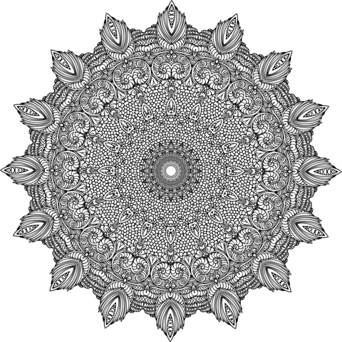 Flighty Mandala Coloring Page